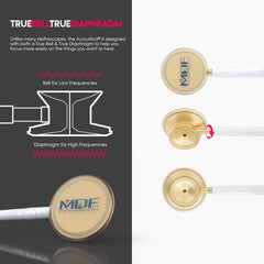 MDF® Estetoscopio Acústico® - Blanco/Oro