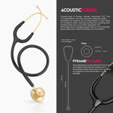 MDF® Estetoscopio Acústico® - Negro/Oro