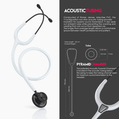 MDF® Estetoscopio Acústico® - Blanco/Negro