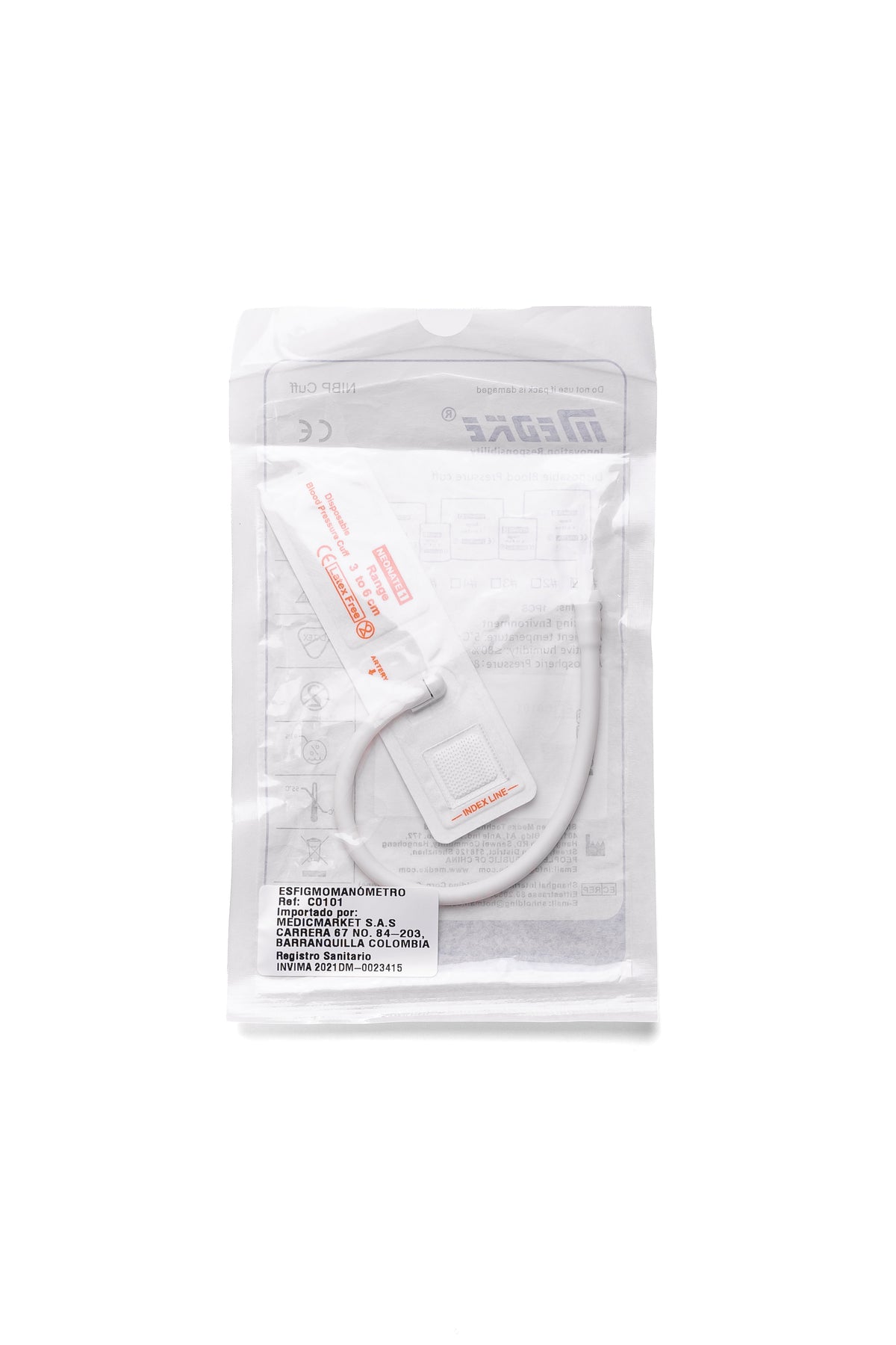 BRAZALETE NEONATAL DESECAHBLE #1 ,DE 3 A 6 CM , MARCA MEDKE