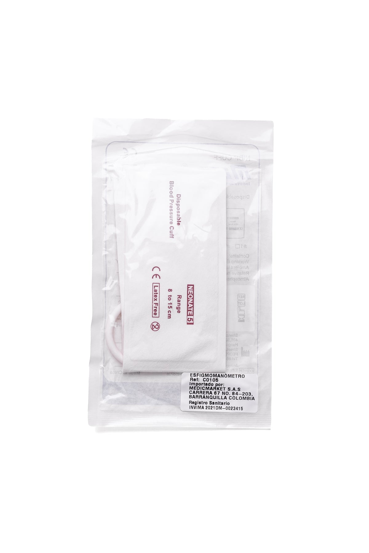 BRAZALETE NEONATAL DESECAHBLE #5 ,DE 8 A 15 CM , MARCA MEDKE