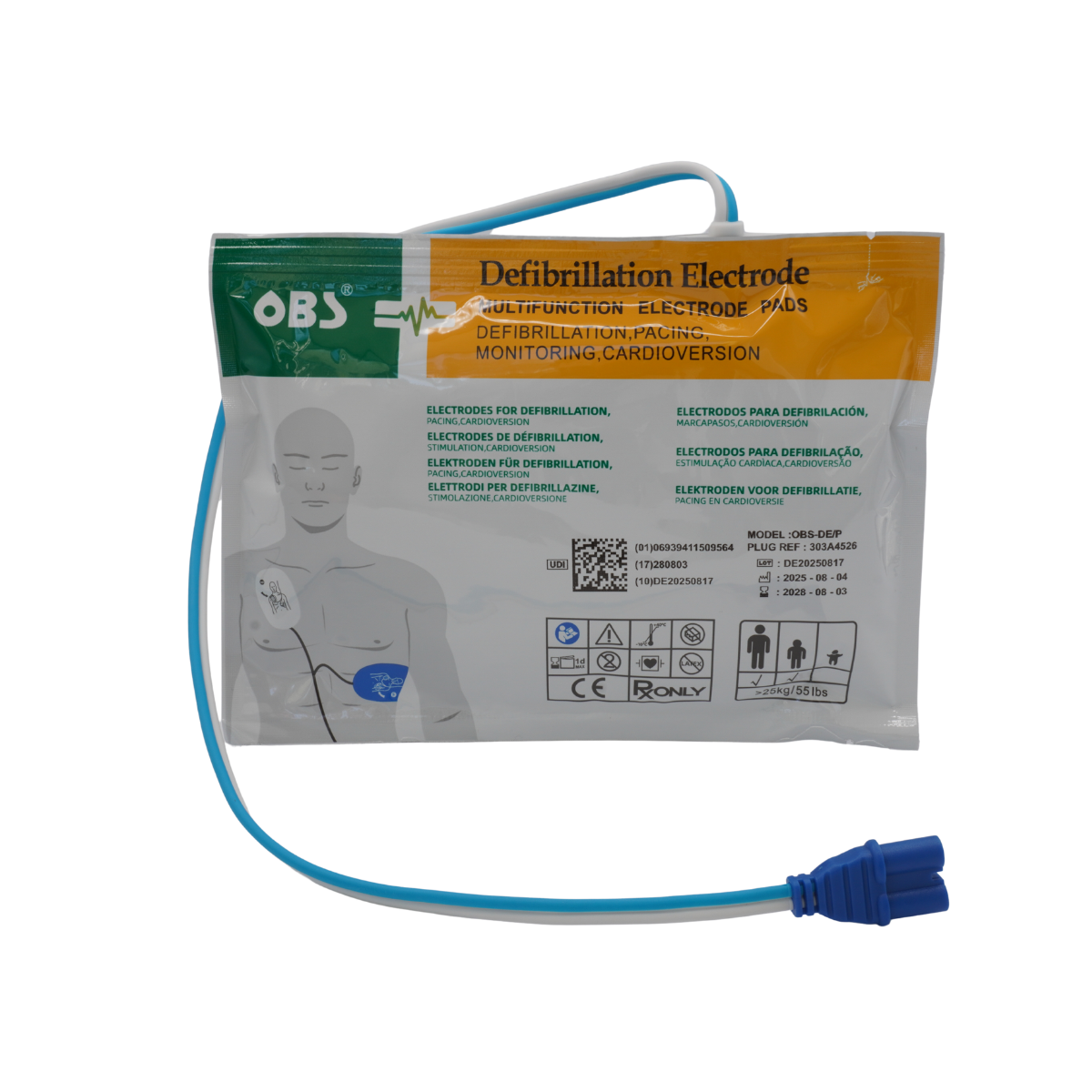 ELECTRODO DE DESFIBRILACION ADULTO OBS REF 303A4526P SCHILLER
